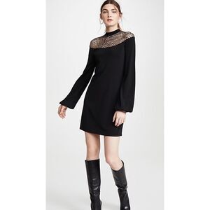 Joos Tricot Swarovski Fish Net Body Con Dress Black Size Extra Small